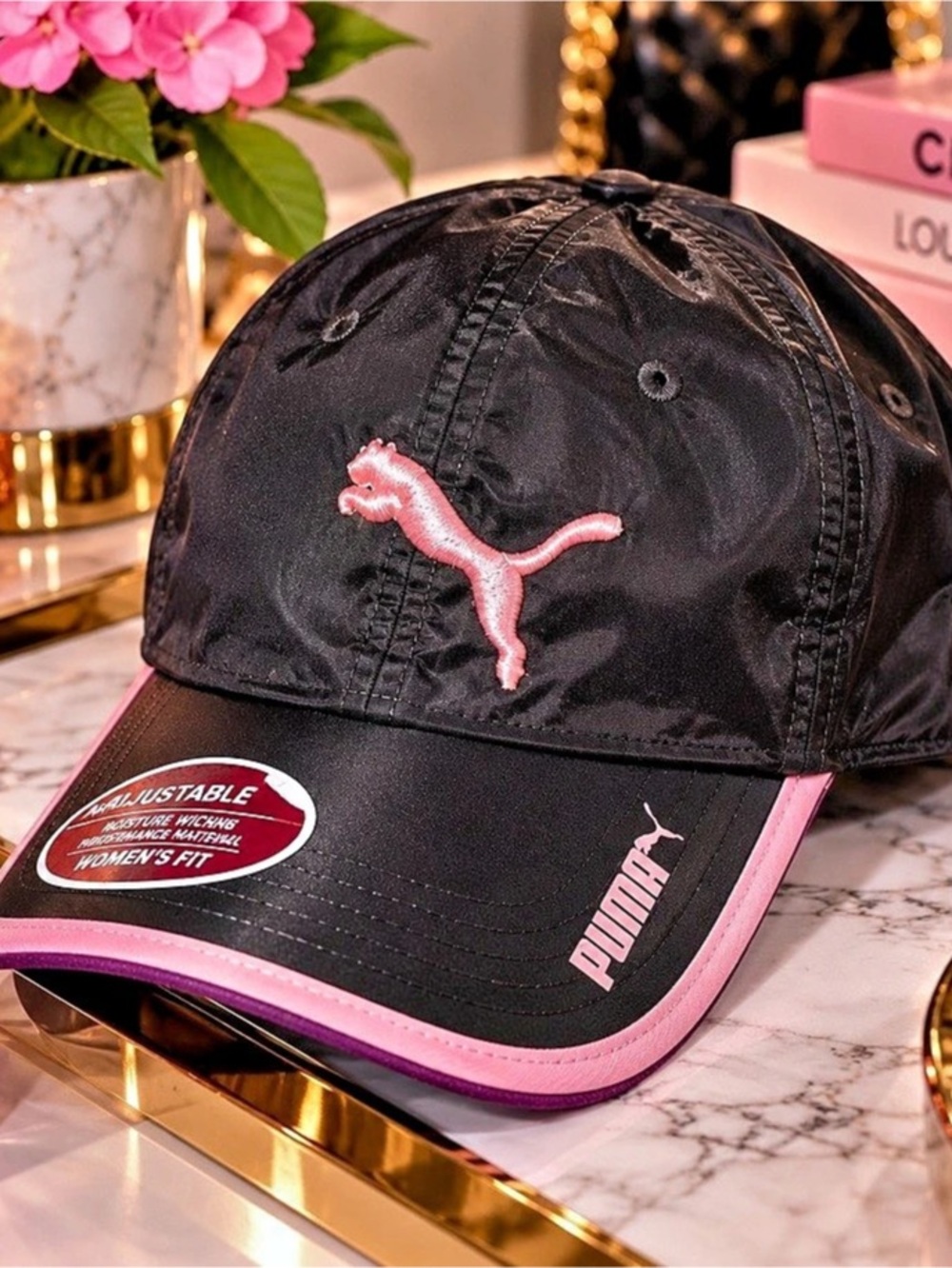 Puma Cat Logo Women's Cap Black & Pink NWT